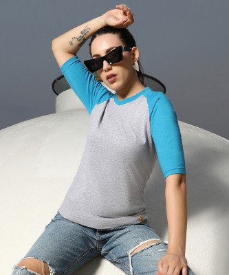 CAMPUS SUTRA Casual Color Block Women Grey Top