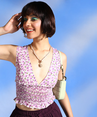 PRETTY LOVING THING Casual Solid Women Multicolor Top