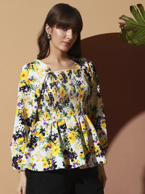 OTABU Casual Printed Women White Top