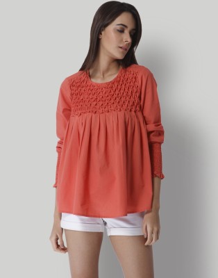 VERO MODA Casual Full Sleeve Solid Women Red Top