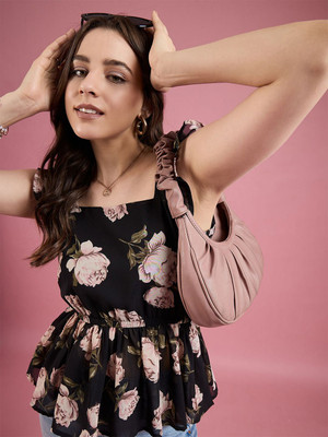 Dressberry Casual Printed Women Black Top