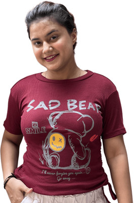 mystify Casual Printed Women Maroon Top