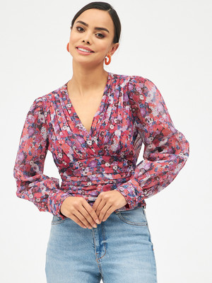 HARPA Casual Floral Print Women Multicolor Top
