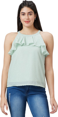 Globus Casual Solid Women Green Top