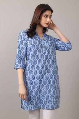JAITRAAPPARELS Casual Floral Print, Printed Women Blue Top