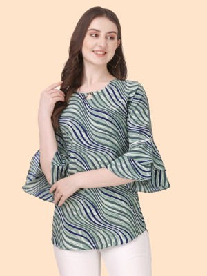 HEMANG FASHION Casual Printed Women Green Top