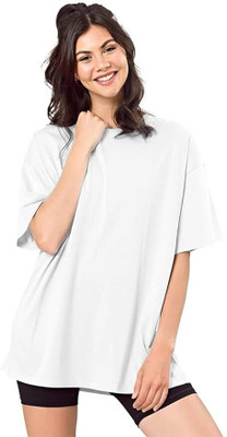 Apache Solid Women Round Neck Pink T-Shirt