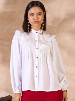 all about you Casual Solid Women White Top