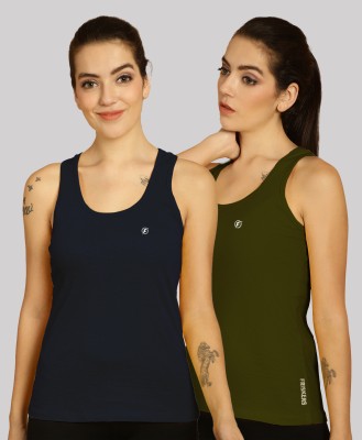 FRISKERS Casual Solid Women Dark Green, Dark Blue Top