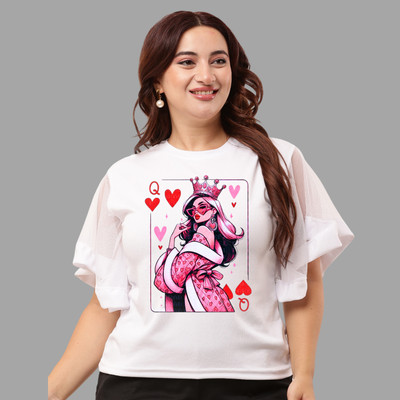 SAUMEGH CREATION Casual Printed Women White Top