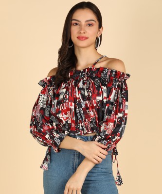 Znx Clothing Casual Printed Women Multicolor Top