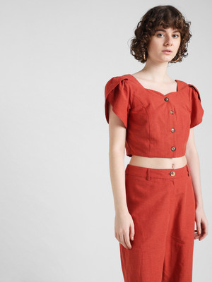 ONLY Casual Solid Women Red Top
