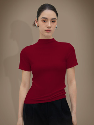Maheshvi Casual Solid Women Maroon Top