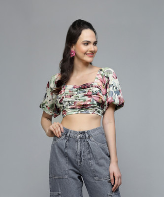 polka fashion Casual Printed Women White, Purple Top