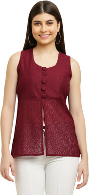 vashist Casual Solid Women Maroon Top