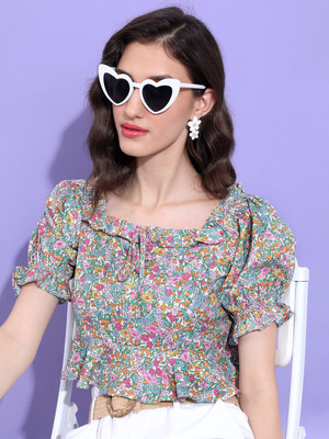 Tokyo Talkies Casual Printed Women Multicolor Top