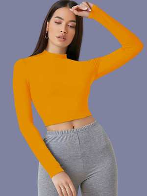 Kashonaa Casual Solid Women Yellow Top