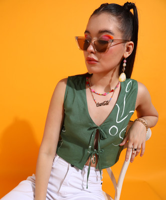 OTTAVIA Party Printed Women Green Top