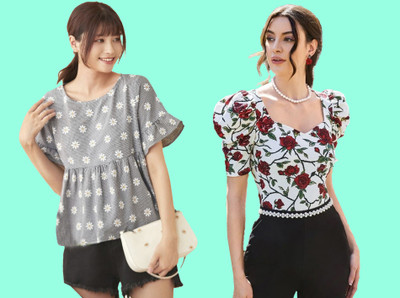 Kashonaa Casual Printed Women Grey, Red Top