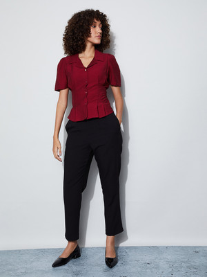CODE by Lifestyle Casual Solid Women Red Top
