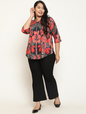 Amydus Casual Printed Women Black, Red Top