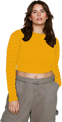 jovo Casual Printed Women Yellow Top