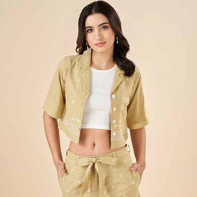 Akkriti by Pantaloons Casual Tie & Dye Women Yellow Top