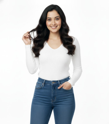Kavya Fashion Hub Casual Solid Women White Top
