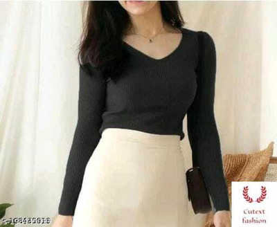 CUTEXT FASHION Casual Solid Women Black Top