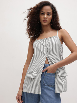 Roadster Casual Striped Women White Top