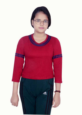 SP FASHION Casual Striped, Solid Women Red Top