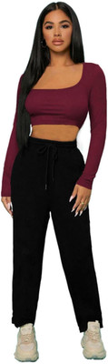 THE BLAZZE Casual Solid Women Maroon Top