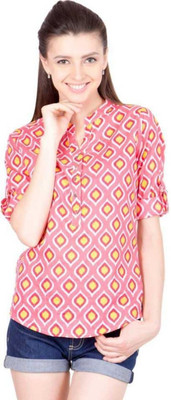 Crosstitch Casual Printed Women Pink Top