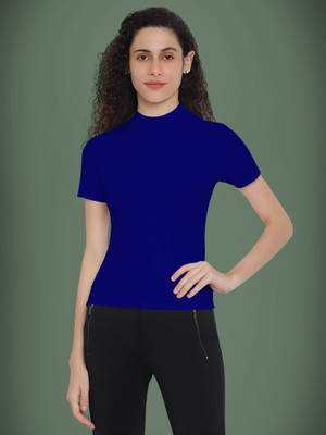 Kashonaa Casual Solid Women Blue Top