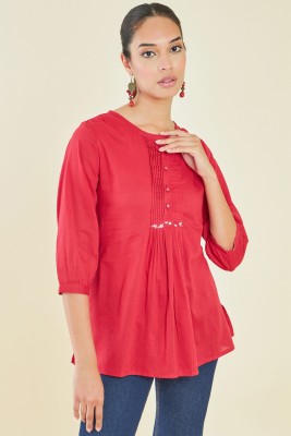 soch Casual Solid Women Red Top