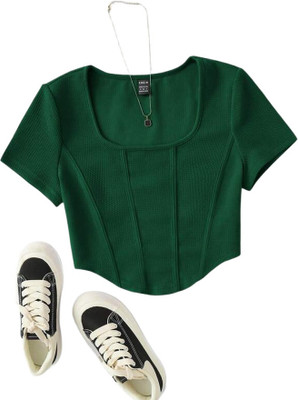 Trendystar Casual Self Design Women Green Top