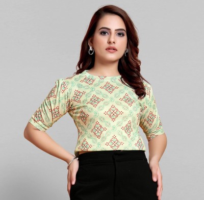 I KHODAL TRADING Casual Printed Women Red, Green, Yellow Top