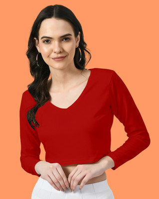 Maheshvi Casual Solid Women Red Top