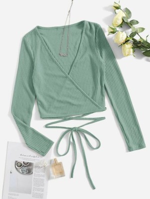 CUTEXT FASHION Casual Solid Women Light Green Top