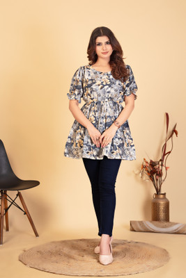 MANTRA DESIGNER Casual Floral Print Women Multicolor Top