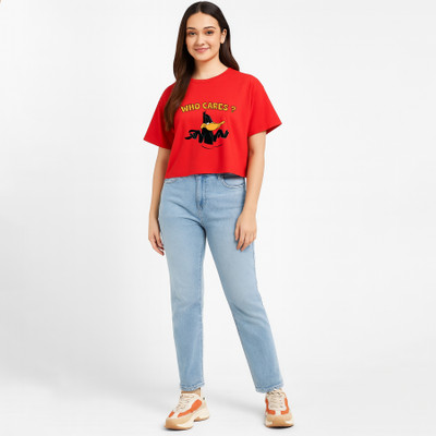 MINUTE MIRTH Casual Graphic Print Women Red Top