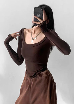 Istyle Can Casual Solid Women Brown Top