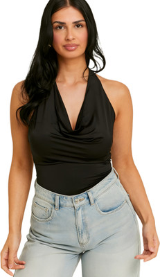 SIGHTBOMB Formal Solid Women Black Top