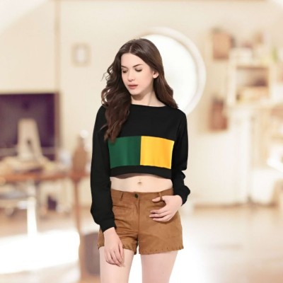 RYTE STYLE Casual Color Block Women Black, Green, Yellow Top