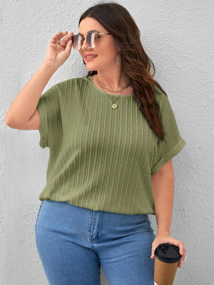 Zilcon Casual Solid Women Light Green Top