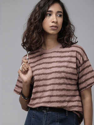 Roadster Casual Striped Women Blue Top