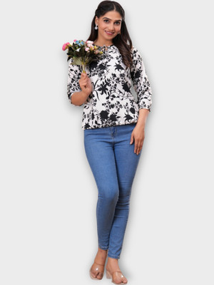 BM enterprises Casual Printed Women White Top