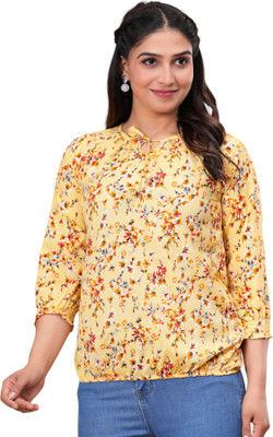 BM enterprises Casual Printed Women Yellow Top