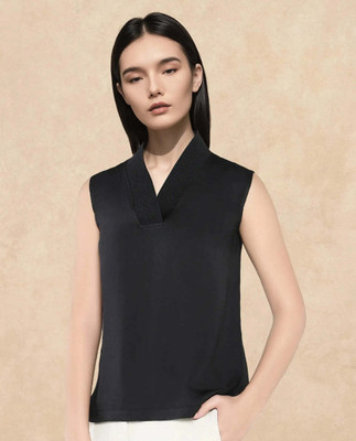RAREISM Party Solid Women Black Top