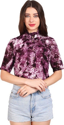 Chandwasia Casual Printed Women Purple Top